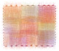 Decorative colorful grunge striped lacy napkin, serviette, carpet, tapestry witn fringe isolated on white