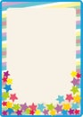 Decorative kids frame and baner with stars and sun