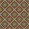 Decorative colorful mosaic tile. Seamless vector rhomboid patterns filled with multicolored shards Royalty Free Stock Photo