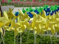 Decorative and colorful pinwheel spinner windmills