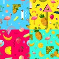 Decorative colorful seamless patterns set Royalty Free Stock Photo