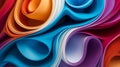 Decorative colorful waves 3d background bright macro pattern concept design abstract geometric detail textured art