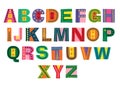 Decorative colorful winter alphabet