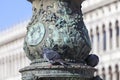 Decorative column on St. Mark`s Square Piazza San Marco, details, Venice, Italy Royalty Free Stock Photo