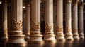 Decorative columns in a classical theater Royalty Free Stock Photo
