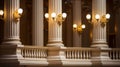 Decorative columns in a classical theater Royalty Free Stock Photo