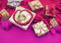 Decorative composition preparation for the holiday Decoration gifts Royalty Free Stock Photo