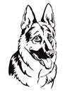 Decorative portrait of German Shepherd vector illustration Royalty Free Stock Photo