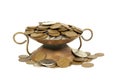 Decorative Copper Bowl With South African Coins