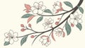 Decorative Corner Vine Illustration, vector design Generative AI Royalty Free Stock Photo