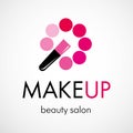 Decorative cosmetic, makeup, beauty salon, stylist vector logo design template