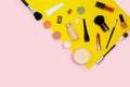 Decorative cosmetic set. Makeup cosmetics tools background Royalty Free Stock Photo