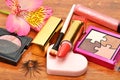Decorative cosmetics and orchid flower