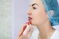Decorative cosmetology permanent makeup lips Royalty Free Stock Photo