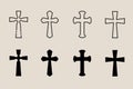 Decorative crucifix religion catholic symbol, Christian crosses. orthodox faith church cross icons design