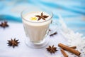 decorative cup of chai garnished with a star anise Royalty Free Stock Photo