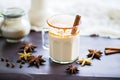 decorative cup of chai garnished with a star anise Royalty Free Stock Photo