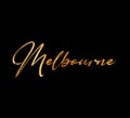 3d gold melbourne text