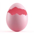 Decorative 3D icon depicting a pink Easter egg open container designed for present storage Royalty Free Stock Photo