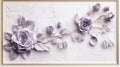 3D Gray Rose Floral Arrangement on Textured Background Royalty Free Stock Photo