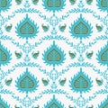 Decorative damask vector seamless pattern design Royalty Free Stock Photo