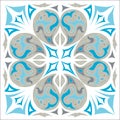 Decorative design abstract tiled eastern mediterranian scarf pattern