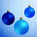 Decorative Design Elements Christmas Balls Isolated on Blue Snow