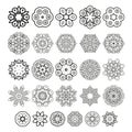 Decorative design elements. Circle ornament. Vector set. Royalty Free Stock Photo