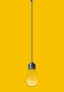 Decorative design lightbulb. Messy line and bulb. Idea concept with outline lamp. Doodle tangled cord with knot and