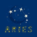 A decorative design of zodiac constellation with lettering name