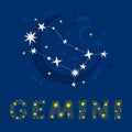 A decorative design of zodiac constellation Sagittarius with lettering name