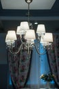 Decorative designer chandelier on a dark background Royalty Free Stock Photo
