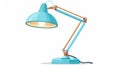 Decorative desk lamp with adjustable metal leg, bending neck, shade, cable, and stand. Flat cartoon modern illustration Royalty Free Stock Photo