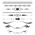 Decorative dividers set. Floral elements design. Calligraphic ornaments. Vector illustration. EPS 10. Royalty Free Stock Photo