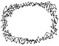 Hand drawn doodle frame. Black vector illustration on white background. Royalty Free Stock Photo