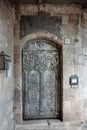 Decorative door in a quiet street in the old city of Jerusalem, Israel