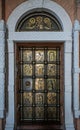 Decorative door of tiles in Kyiv Pechersk Lavra in Kyiv Ukraine