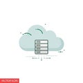 Decorative dots and lines surround the cloud enhancing the technology Royalty Free Stock Photo