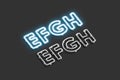 Decorative E F G H letters, neon font mock up