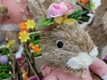Decorative Easter bunny - handmade Royalty Free Stock Photo