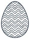 Decorative Easter egg with a chevron pattern design in navy blue Royalty Free Stock Photo