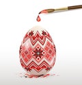 Decorative Easter egg and paintbrush