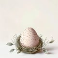 Decorative Easter Egg Resting in a Twig Nest Royalty Free Stock Photo