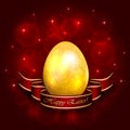 Decorative Easter egg with ribbon Royalty Free Stock Photo