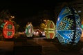 Decorative Easter eggs in the night