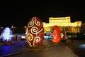 Decorative Easter eggs in the night Royalty Free Stock Photo