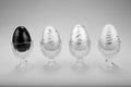 Decorative Easter Eggs in a Row - B&W Royalty Free Stock Photo