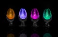 Decorative Easter Eggs in a Row - On Black Royalty Free Stock Photo