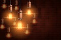 Decorative edison light bulb background