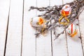 Decorative Eeaster eggs and willow branches